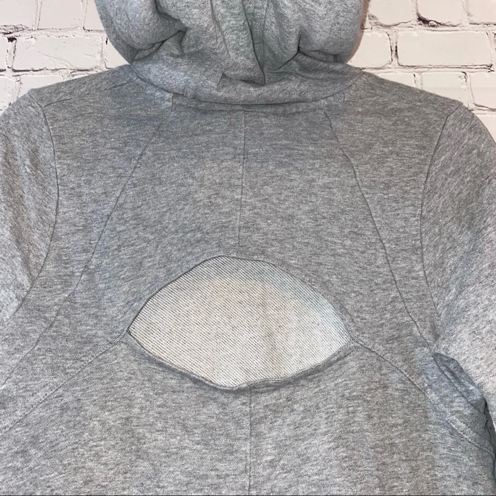Under Armour Gray Hole in Back Cowl Neck Hoodie - Image 3