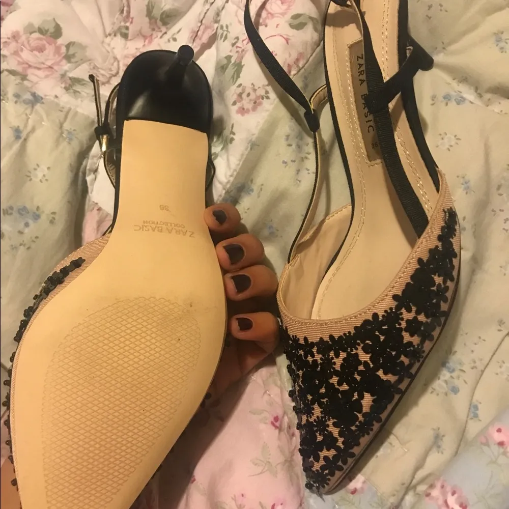 Zara sequin slingback heels - Image 3