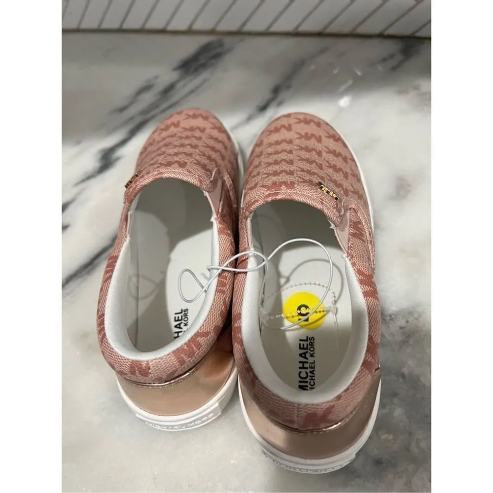 Michael Kors Ophelia Slip-On Sneaker - Women's Ballet Pink Logo Print SZ 5 - Image 10