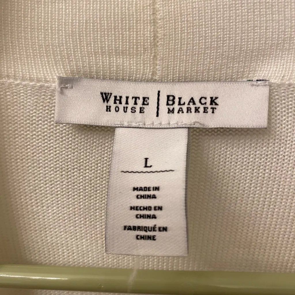 White House Black Market Ivory Knit Cardigan - Image 3