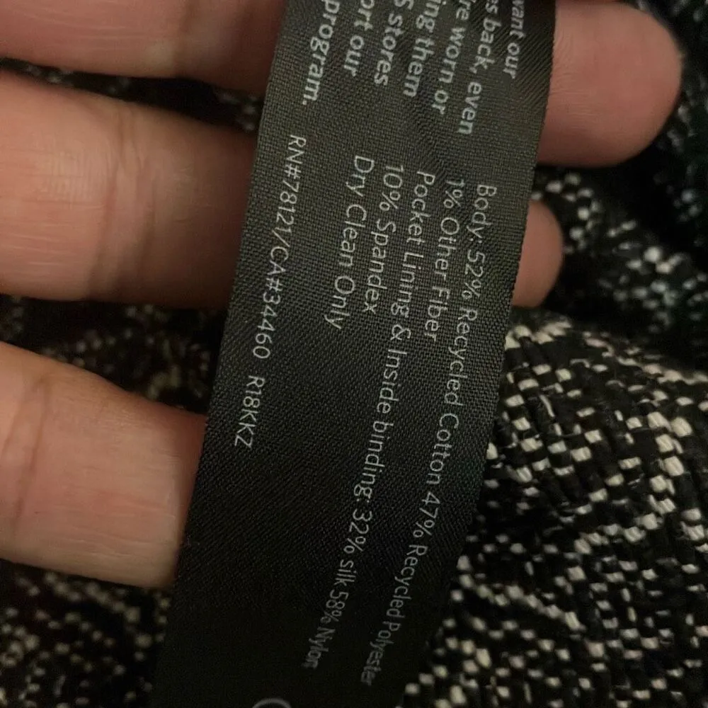 Eileen Fisher Jacquard Flight Jacket Womens XL Black Bone Full Zip #422 - Image 11