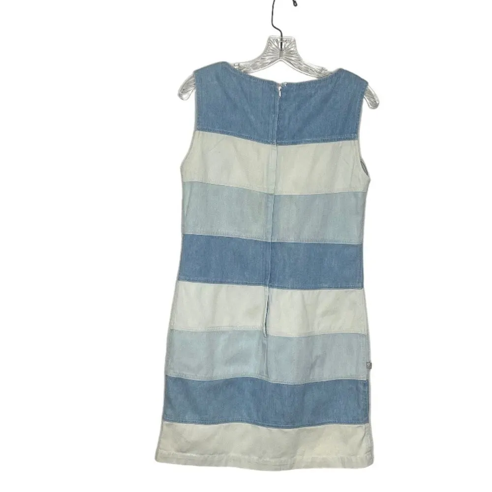 PALMER E PALMER Denim Dress Sleeveless Blue Stripes Shift Womens Size 10 - Image 5