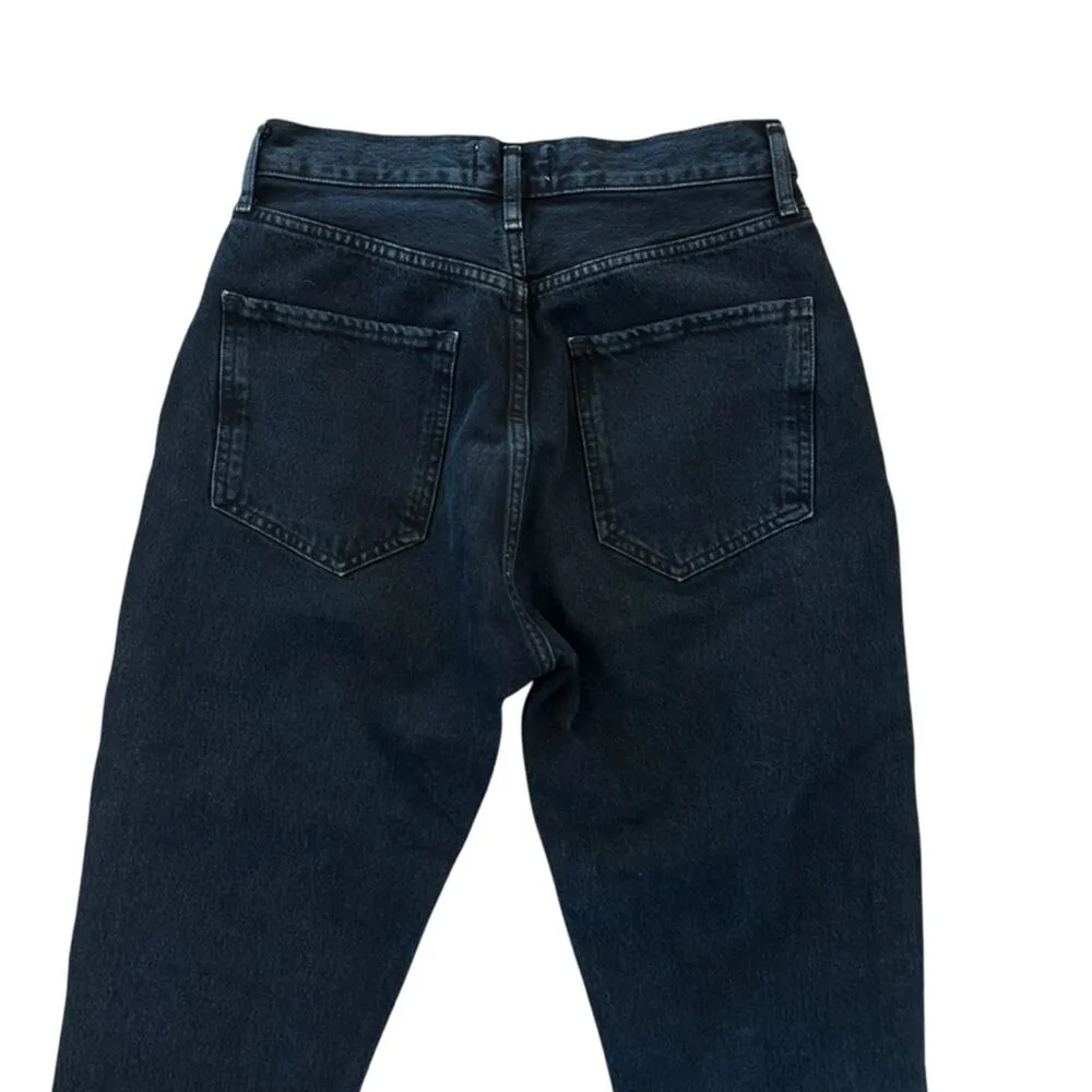 Agolde Remy High Rise Straight Button Fly Jeans Satellite Dark Blue Black Sz 25 - Image 6