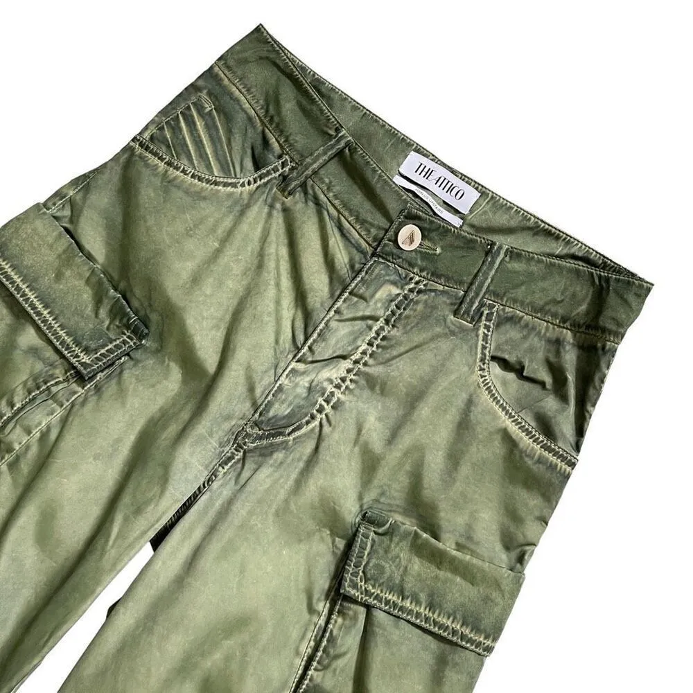 THE ATTICO Fern Long‎ Pant in Military Green Green Size XXS - Image 7