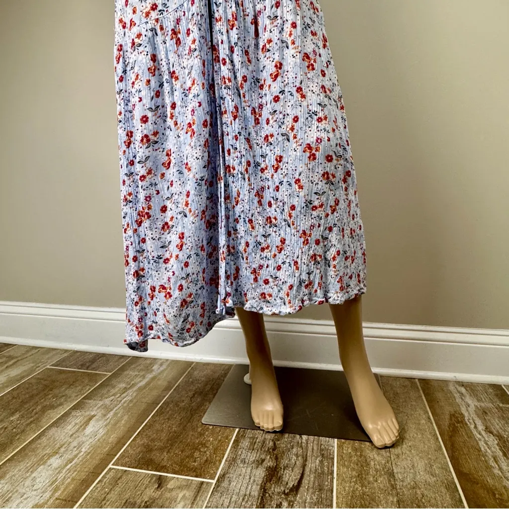 Hersy‎ Women’s Dress Sz L Babydoll Y2K Romantic Floral Fairy Midi Cottagecore Blue Size L - Image 16
