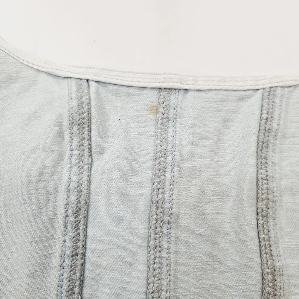 Superdown Margo Corset Top in Light Blue Wash Medium - Image 8