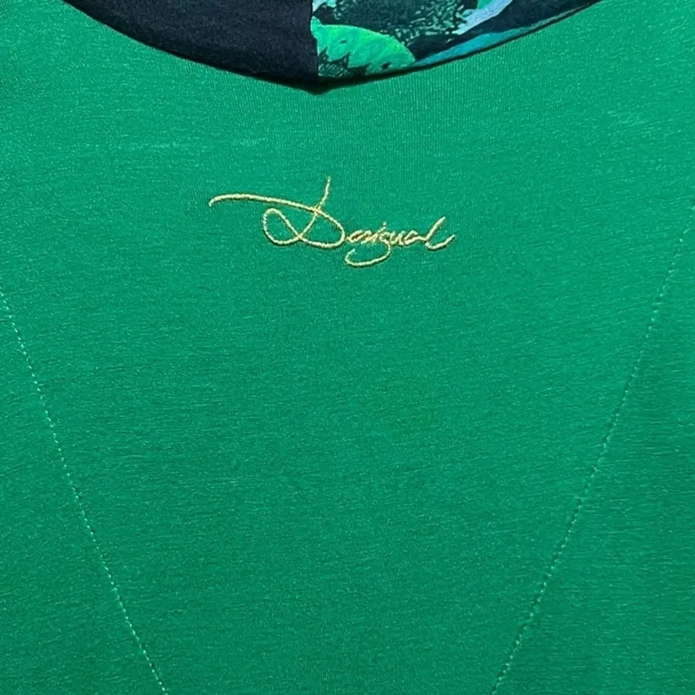 Desigual Uralet Waterfall Neck Knot Waist Dress Kelly Green Artsy St.Patrick L - Image 14