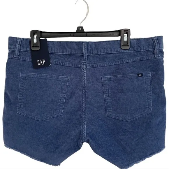 NWT Gap Blue Corduroy‎ Fray Hem Mid Rise Shorts Size 12 - Image 2