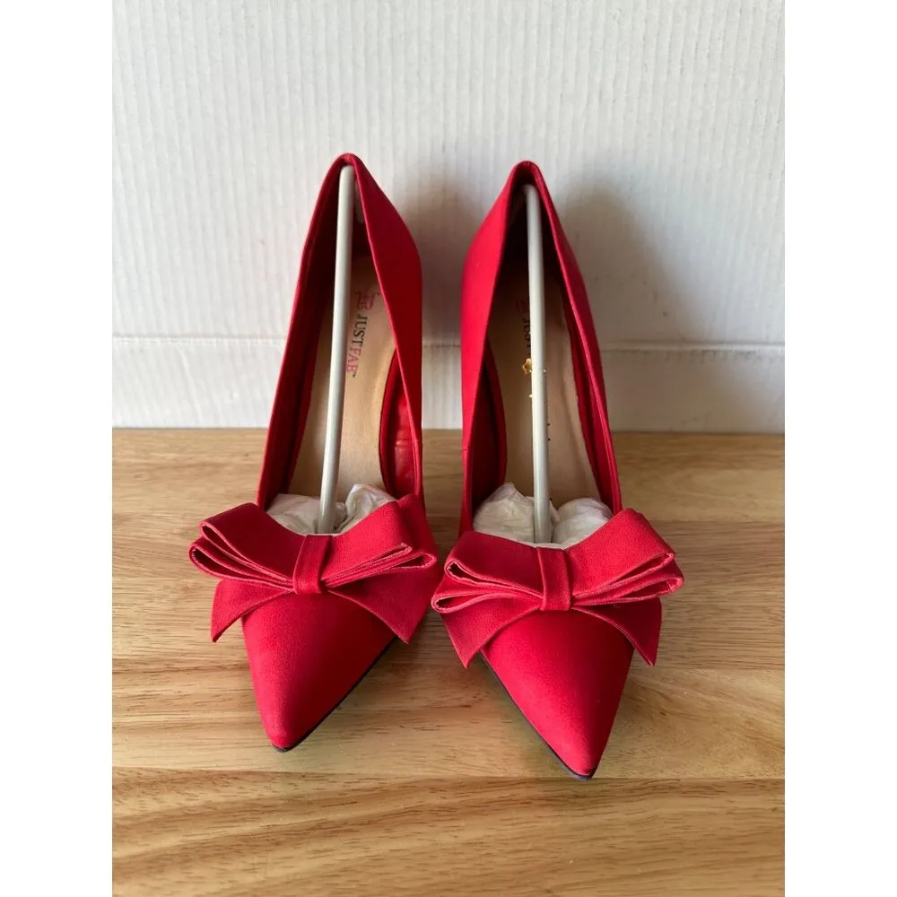 Just Fab Federica Women's Heels Color Red Size 8.5 Eur 39 US EUR 39 UK 6.5 /22 - Image 9