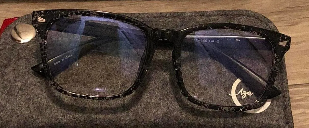 Azure SPECKLED Blue Light Blocking Glasses Lens with soft case - Image 2