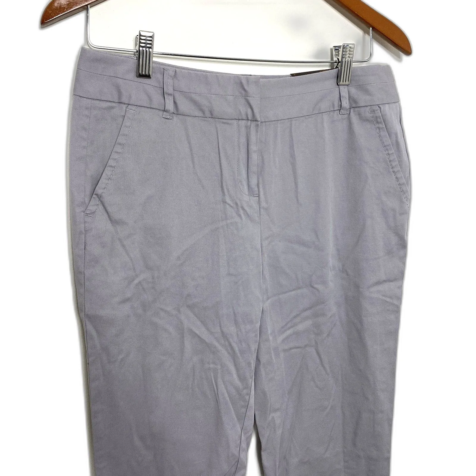 NWT Victor Alfaro Grey Cotton Blend Slim Ankle Pants Lightweight Work Slacks 6 - Image 4
