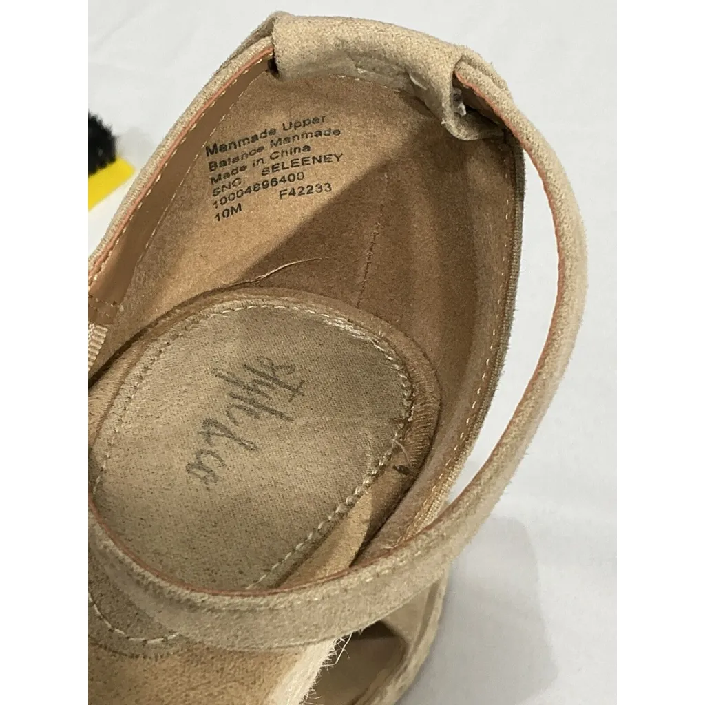 Womans Style & Co Seleeney 10 M Faux Suede Tan Open Toe Espadrille Wedge Sandal Brown - Image 7