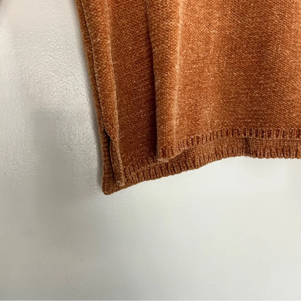 Melrose and Market Burnt Orange Chenille Mock Turtleneck Bell Sleeve Sweater - Image 3