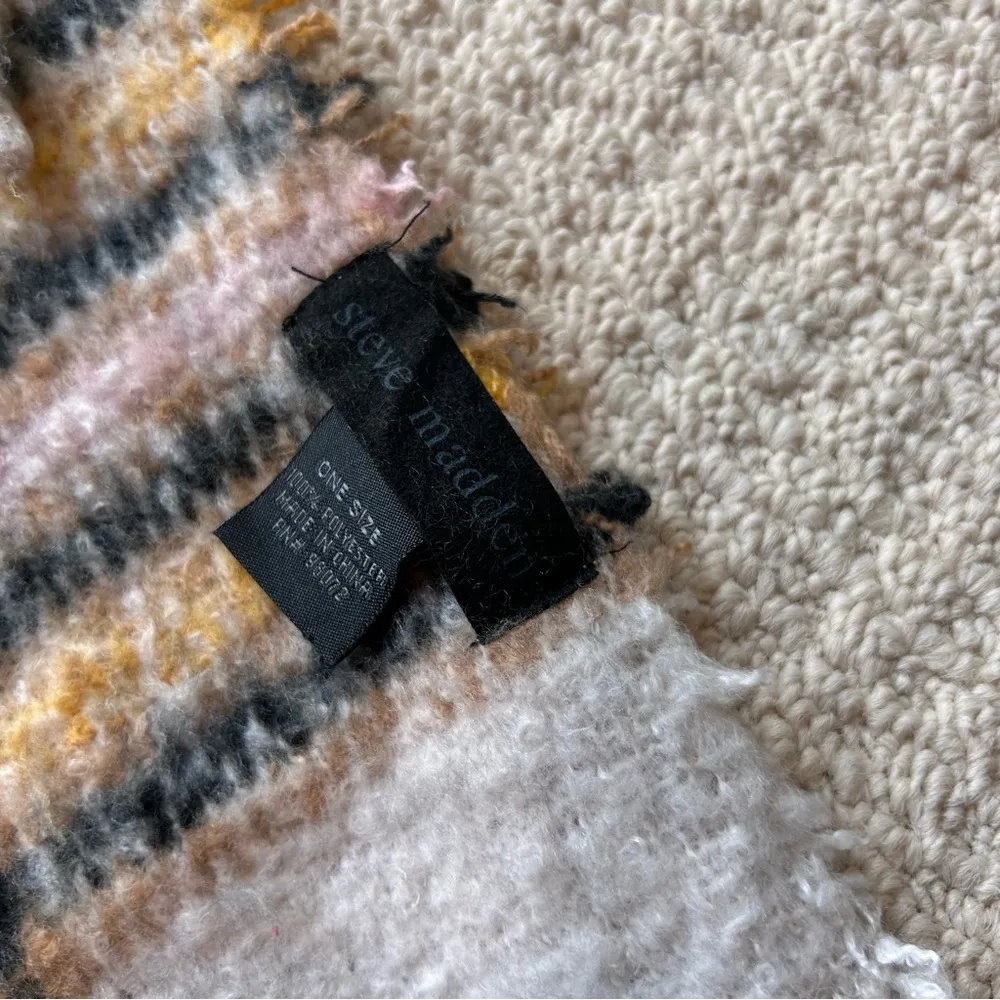 Steve Madden Plaid Fringe Trim Blanket Scarf - Image 2