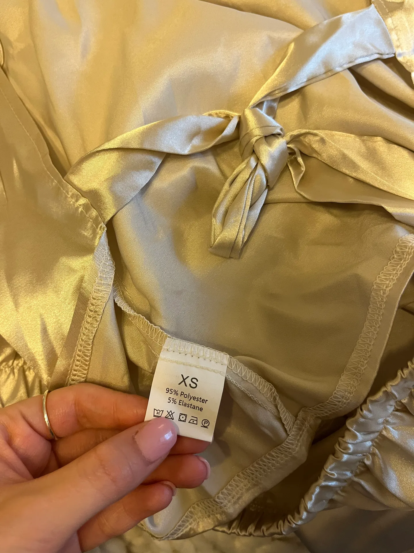 Cream Silk PJ Set Tan Size XS - Image 5