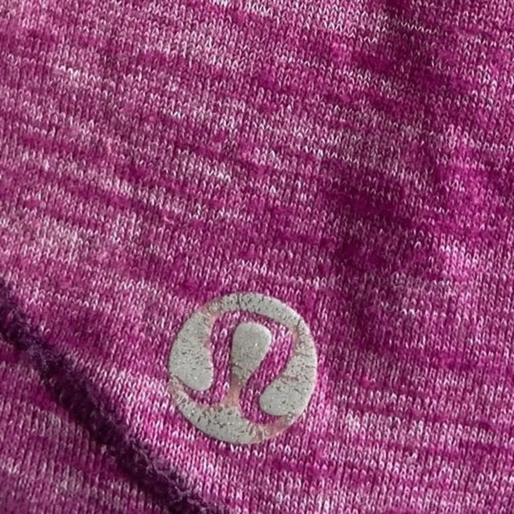 Lululemon Pink Purple Space Dye Scoop Neck Logo Athletic Workout Tank Top Size M - Image 4