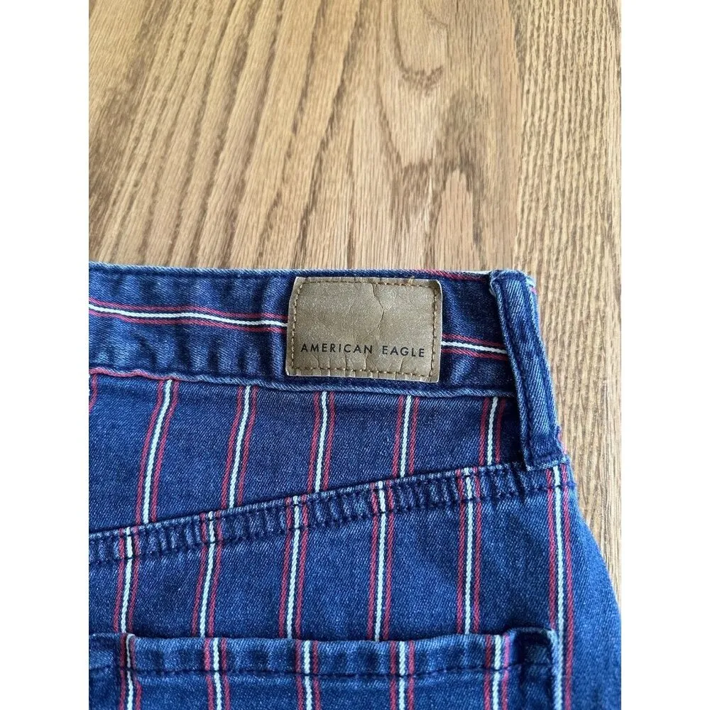 American Eagle Mini Skirt Womens Size 0 Super Stretch Hi Rise Denim Frayed Hem - Image 7