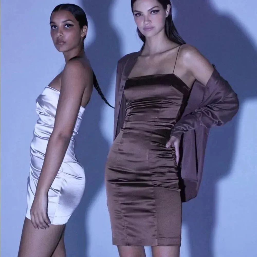 Bec & Bridge Heather Open Back Satin Midi Dress Cognac Size 10 NWT - Image 11