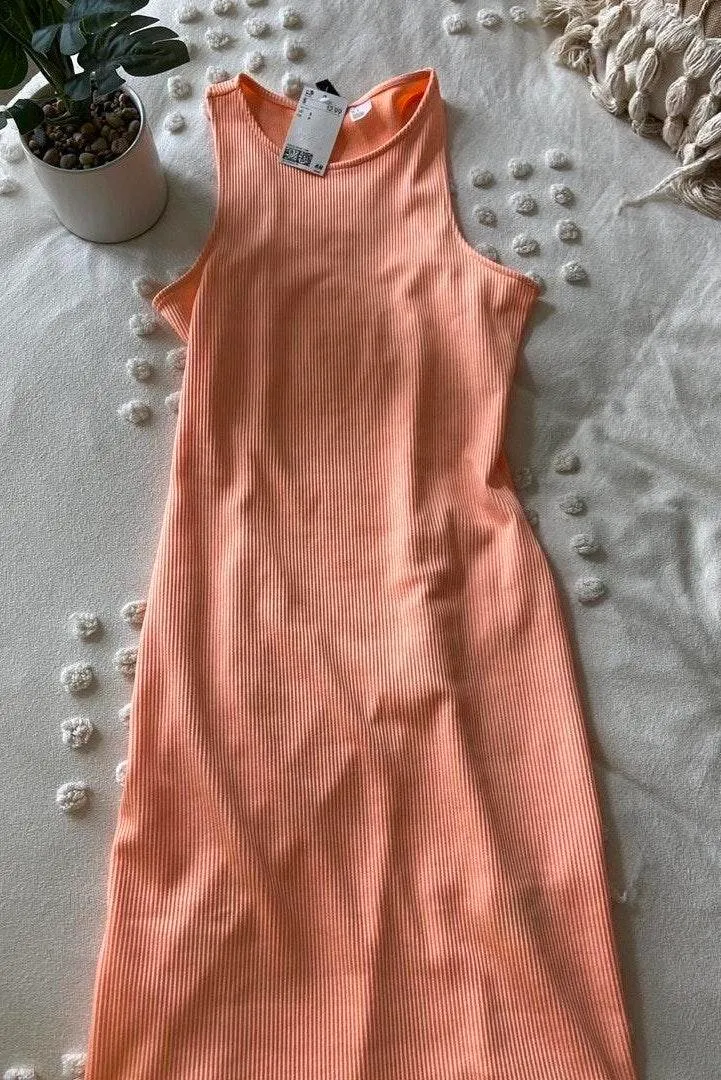 Divided Ribbed Bodycon Dress  - Image 4