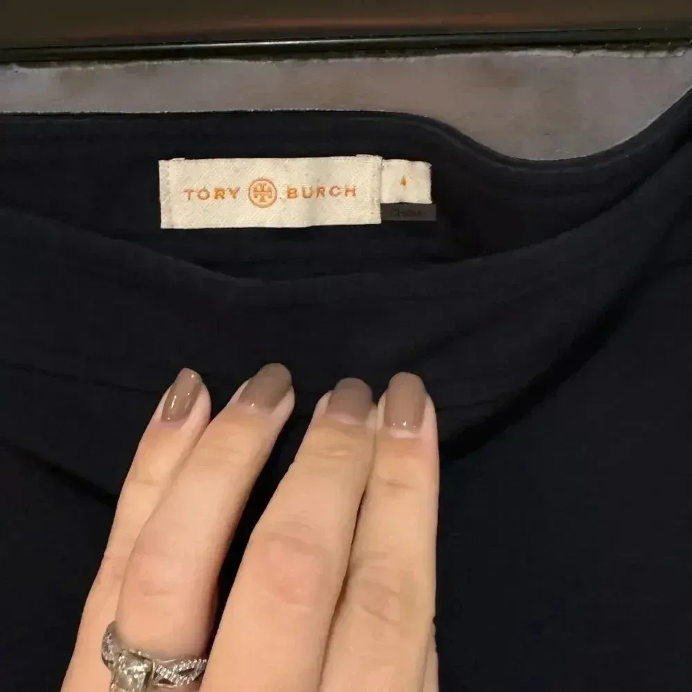 Tory‎ Burch Navy Blue Tapered Ankle Pocketed Office Dress Pant Size 4 - Image 3