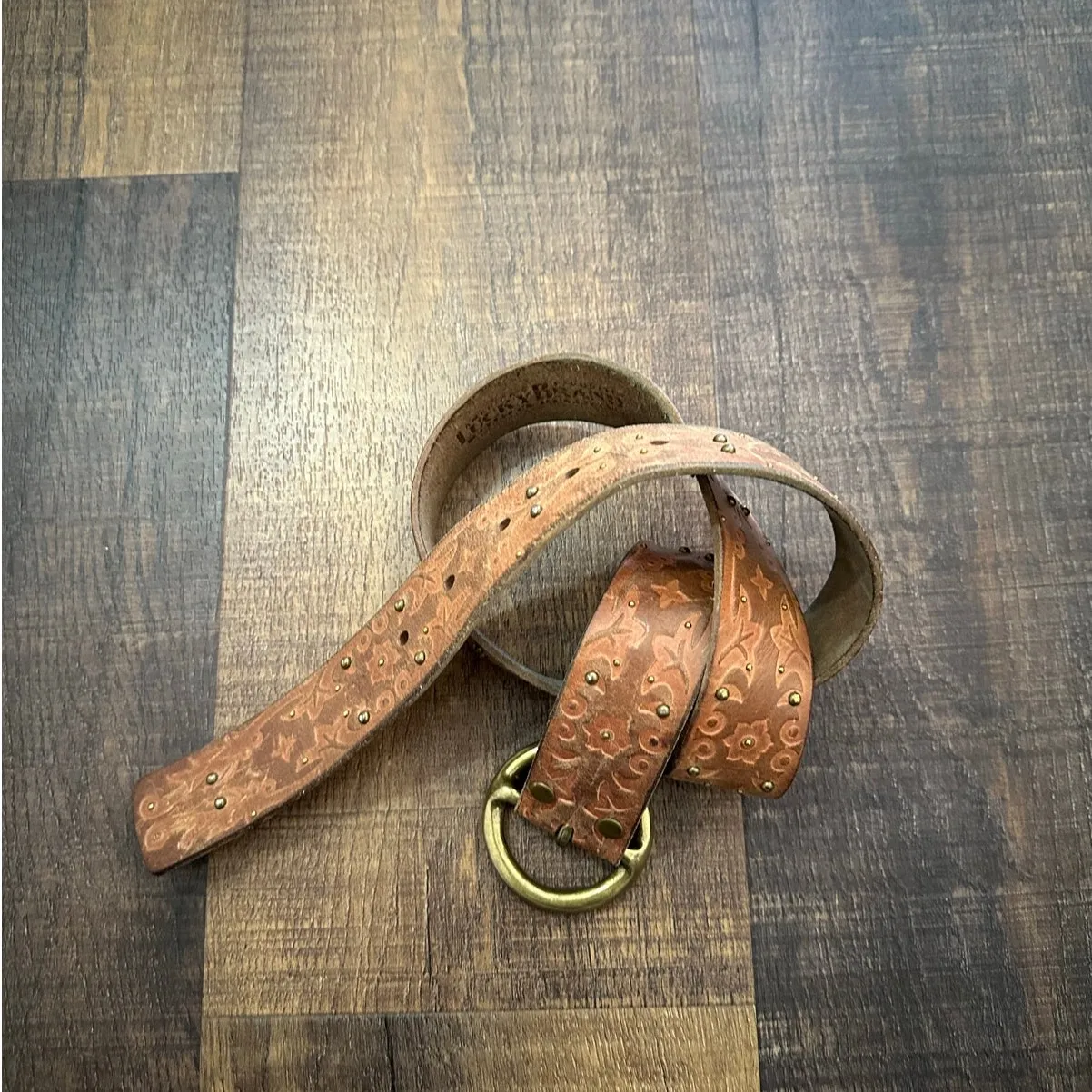 Lucky Brand Floral Embossed Leather Belt Small - Image 6