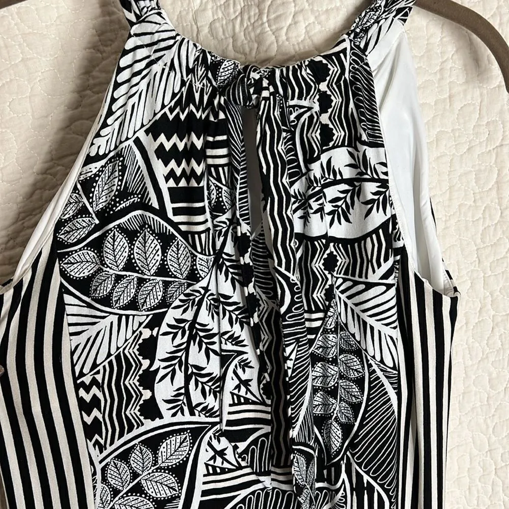 NWT Chico’s Tropical Print Striped Maxi Dress - Image 7