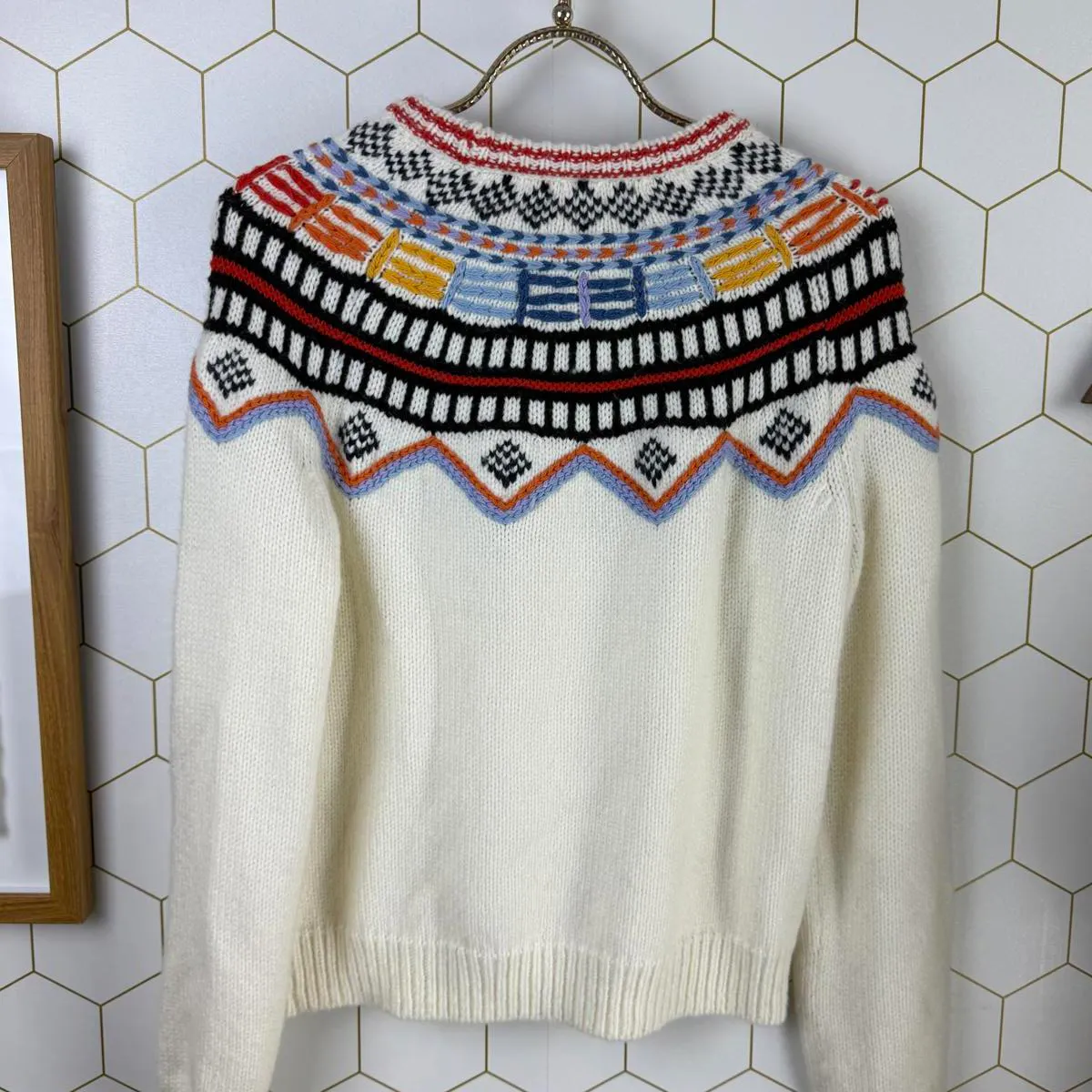 Marine Layer Archive Cream Detailed Wool Blend Lomas Sweater - Size - XS - Image 5