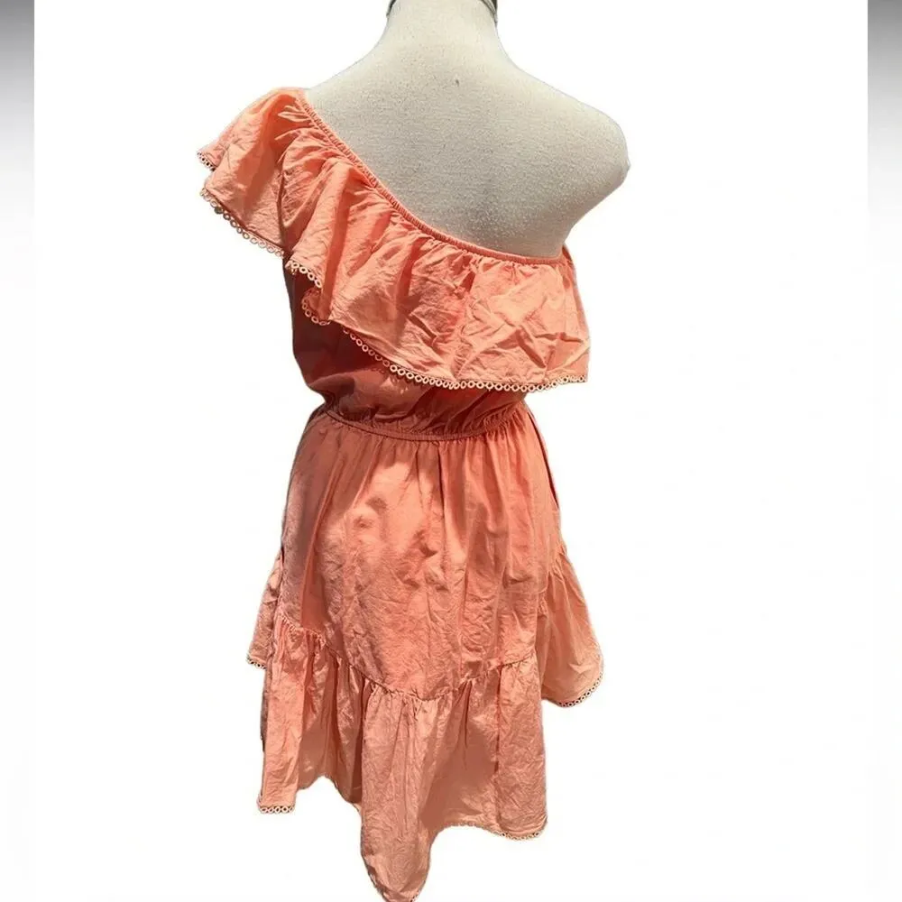 Free People Lovers Lane One-Shoulder Eyelet Minidress Women's Small - Image 5