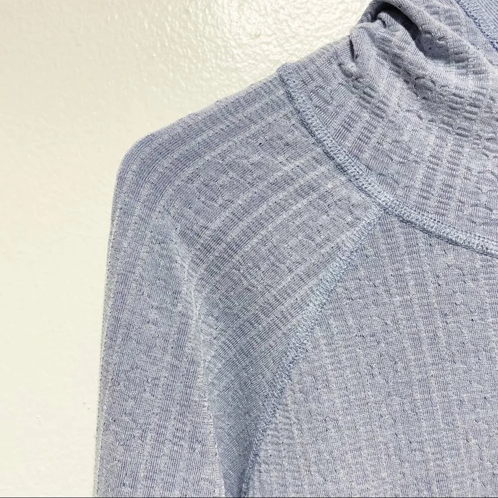 Athleta Powerdown Prima Loft Lightweight Blue Long Sleeved Pullover - Image 4