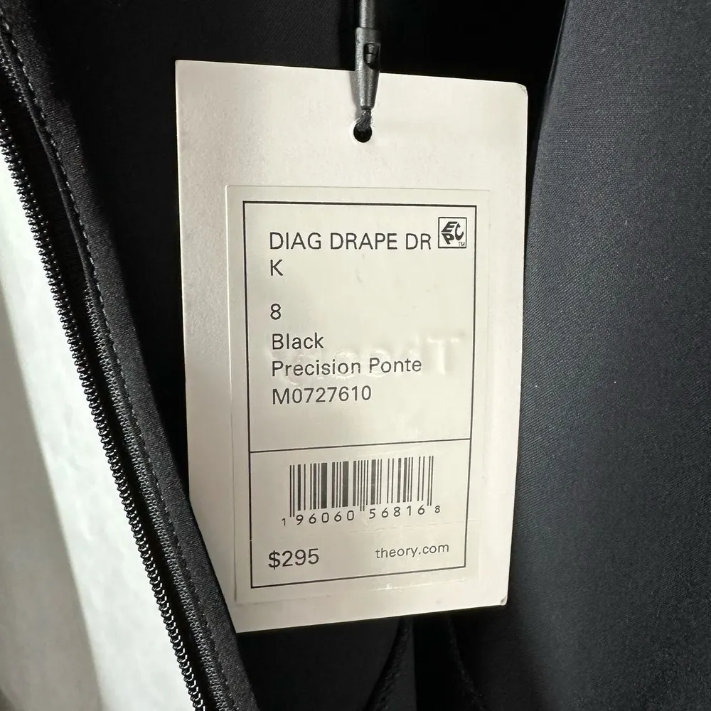 Theory Diagonal Flare Mini Dress Precision Ponte In Black Size 8 - Image 5