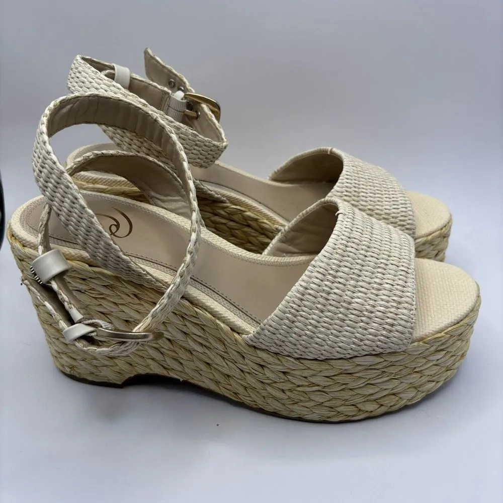 Sam Edelman‎ Women's April Ankle-Strap Raffia-Wedge Sandals Sz 10.5M - Image 4