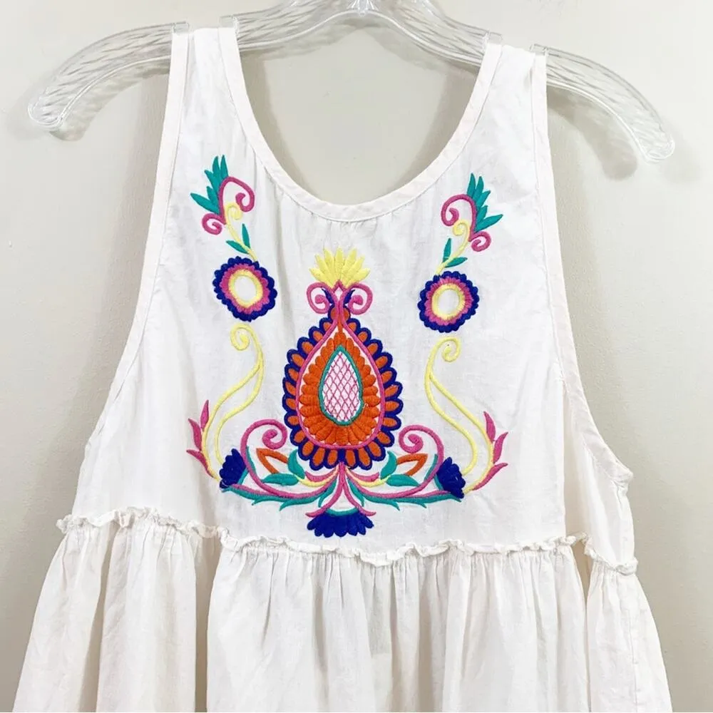 InLov Floral Embroidered Cream/Pink Swing Tank - Image 2