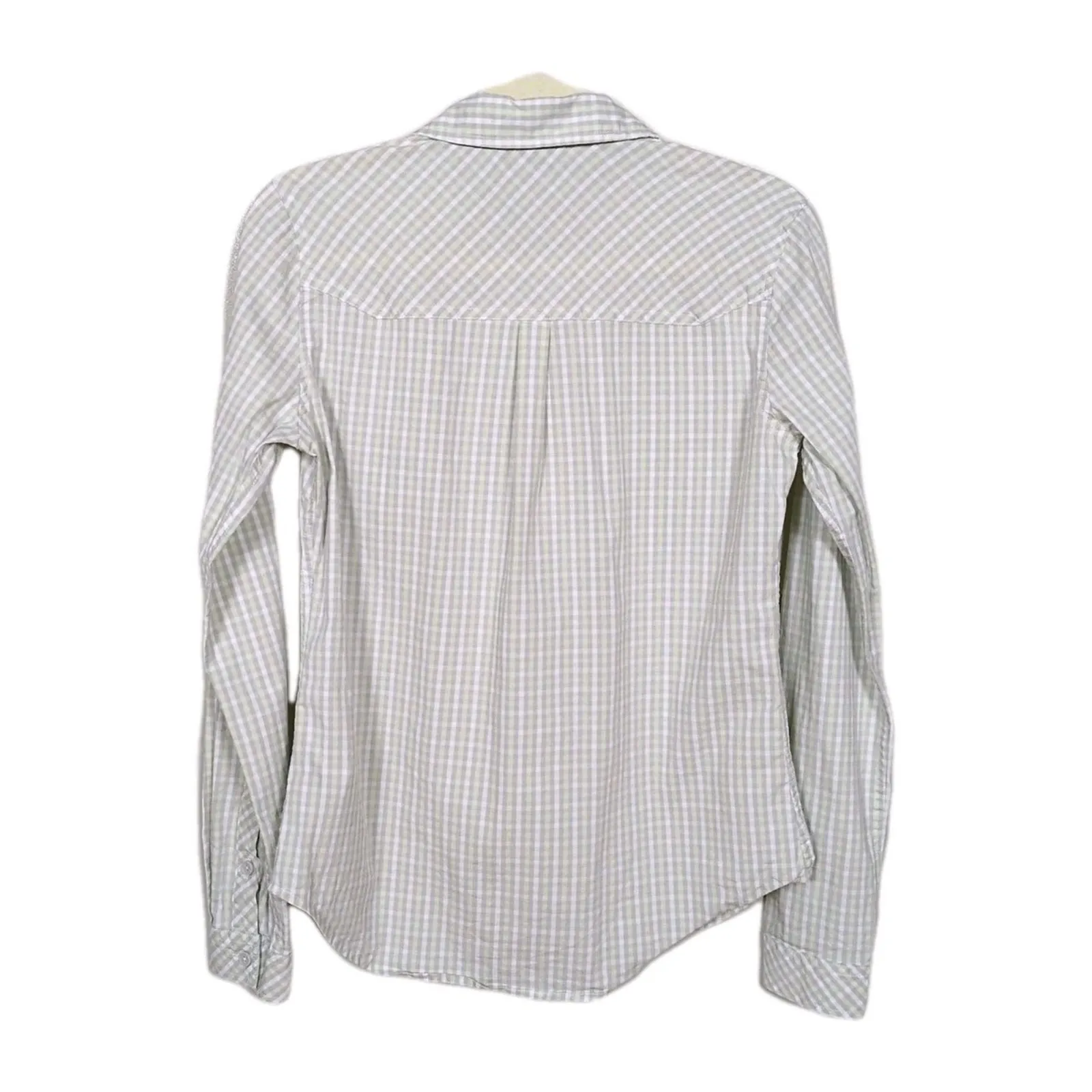 STIO Grey Gingham Check Bircher Shirt Long Sleeve Button Up Women's Small Gray - Image 2