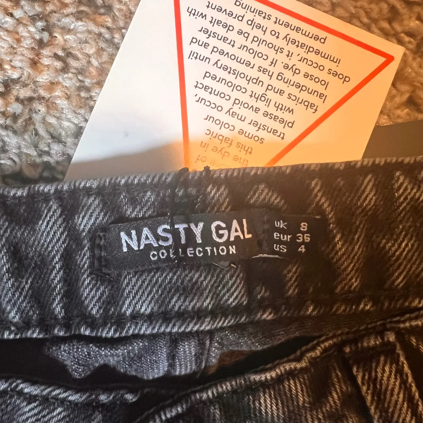 Nasty Gal Collection It's Only Rock and Roll Fringe High Waisted Jean Black Sz 4 - Image 2