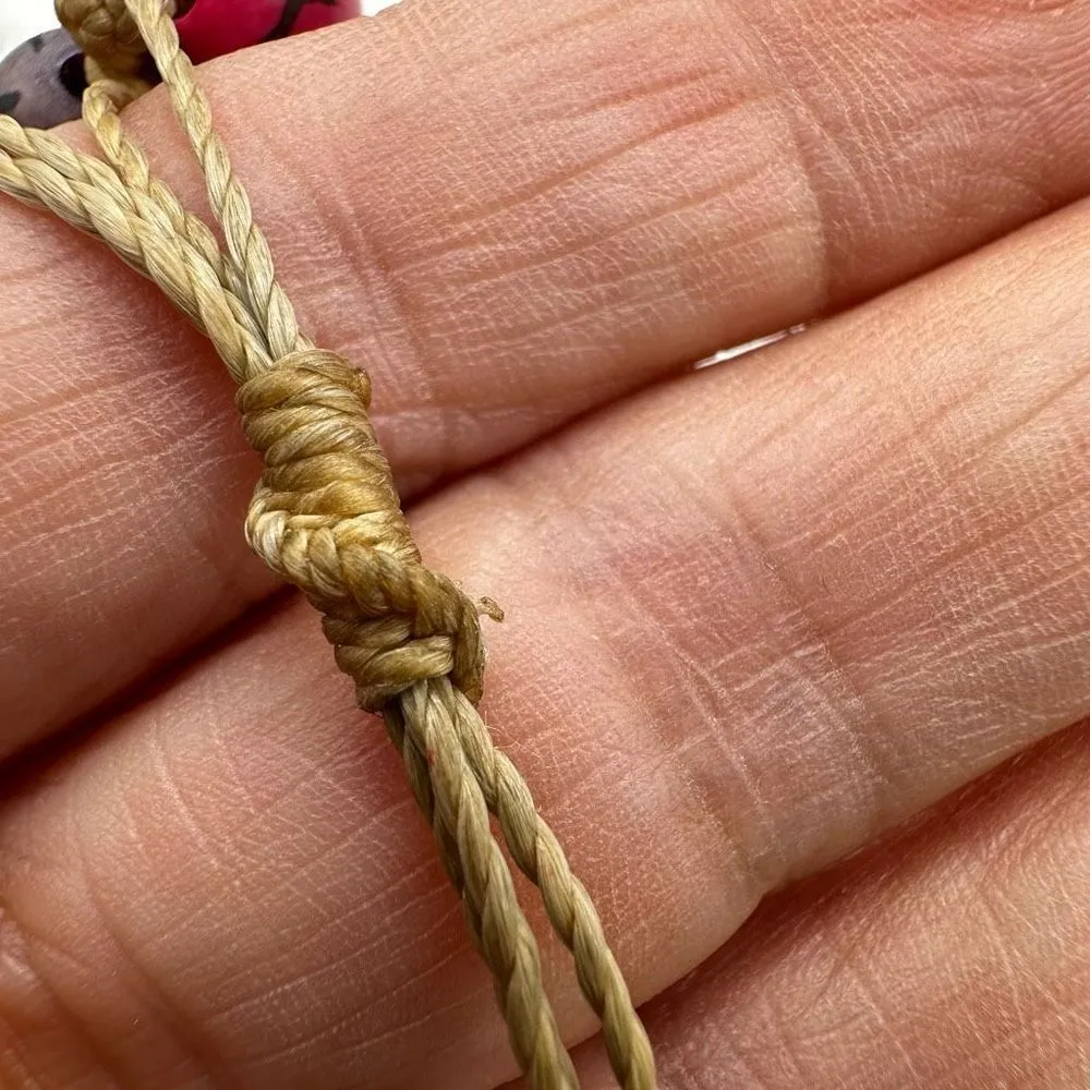 Colorful seed beaded bracelet Orange - Image 5