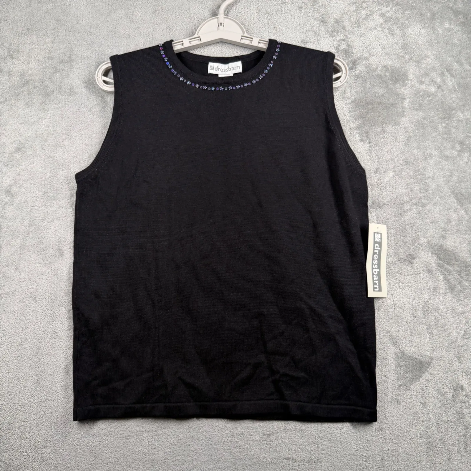 Dressbarn Vintage Black Beaded Shell Medium Floral Purple Whimsigoth Y2K Glam - Image 2