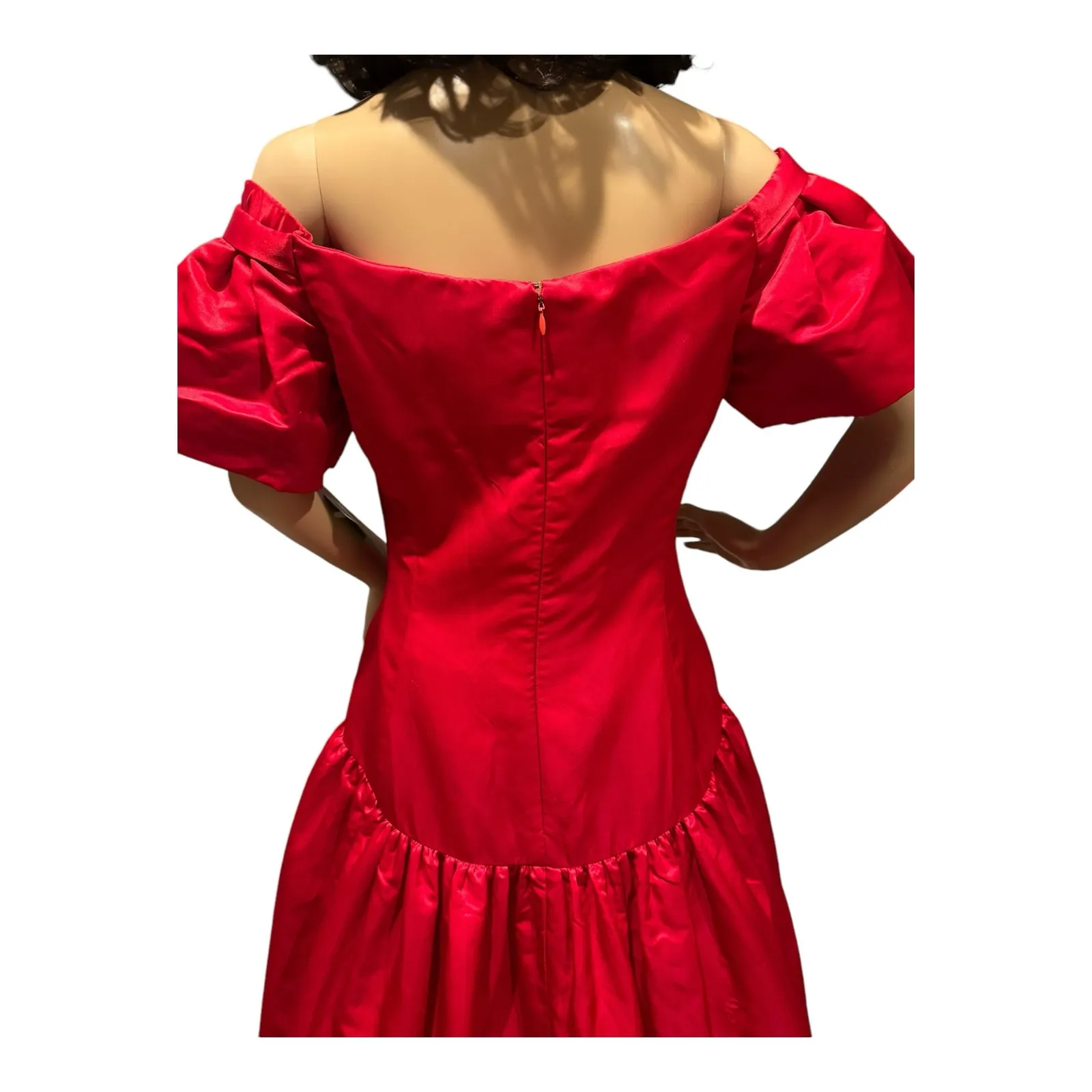 Vintage 80's Scaasi Boutique Red Satin Off - Image 14