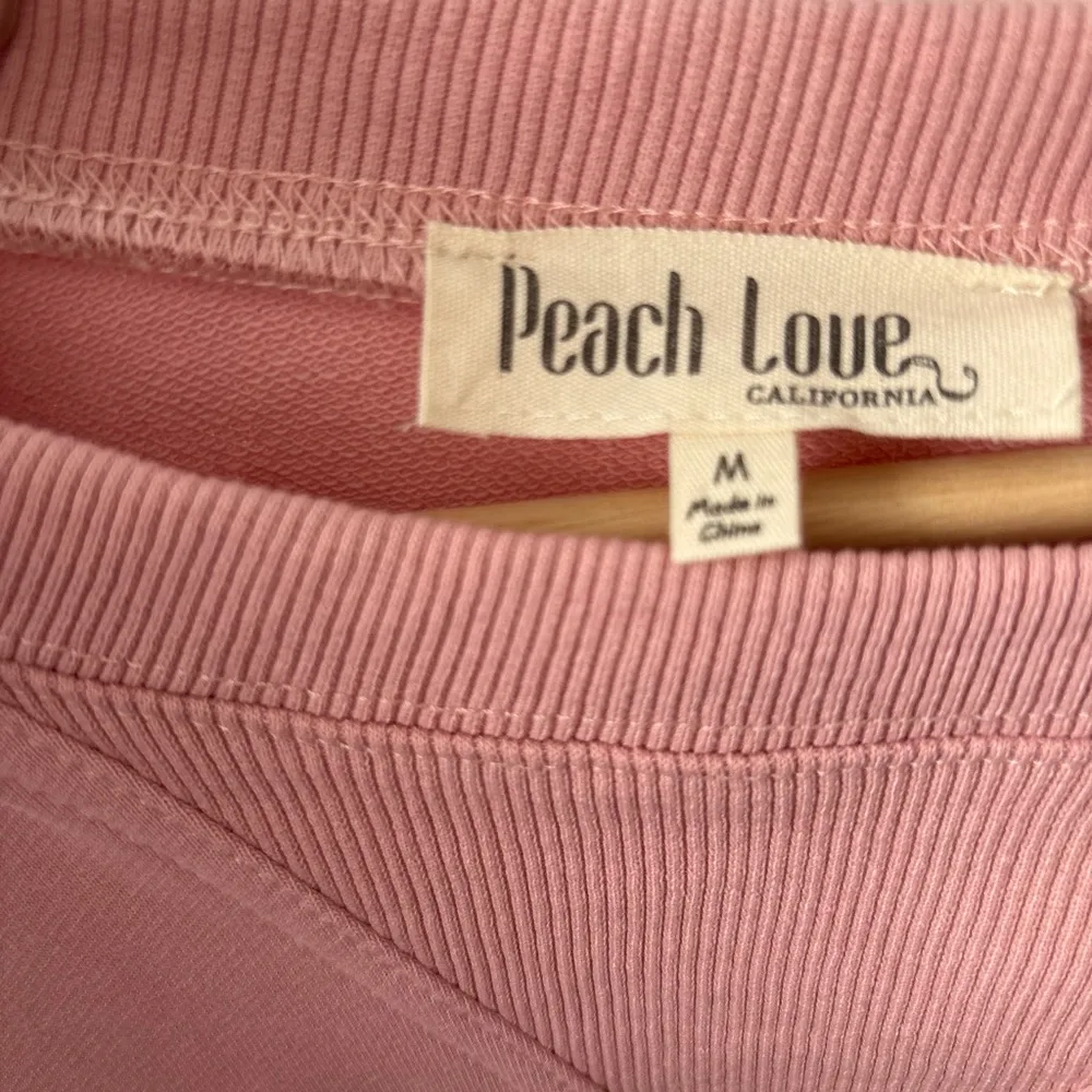 Peach Love California Pink and White Crew Neck Sweater - Image 4
