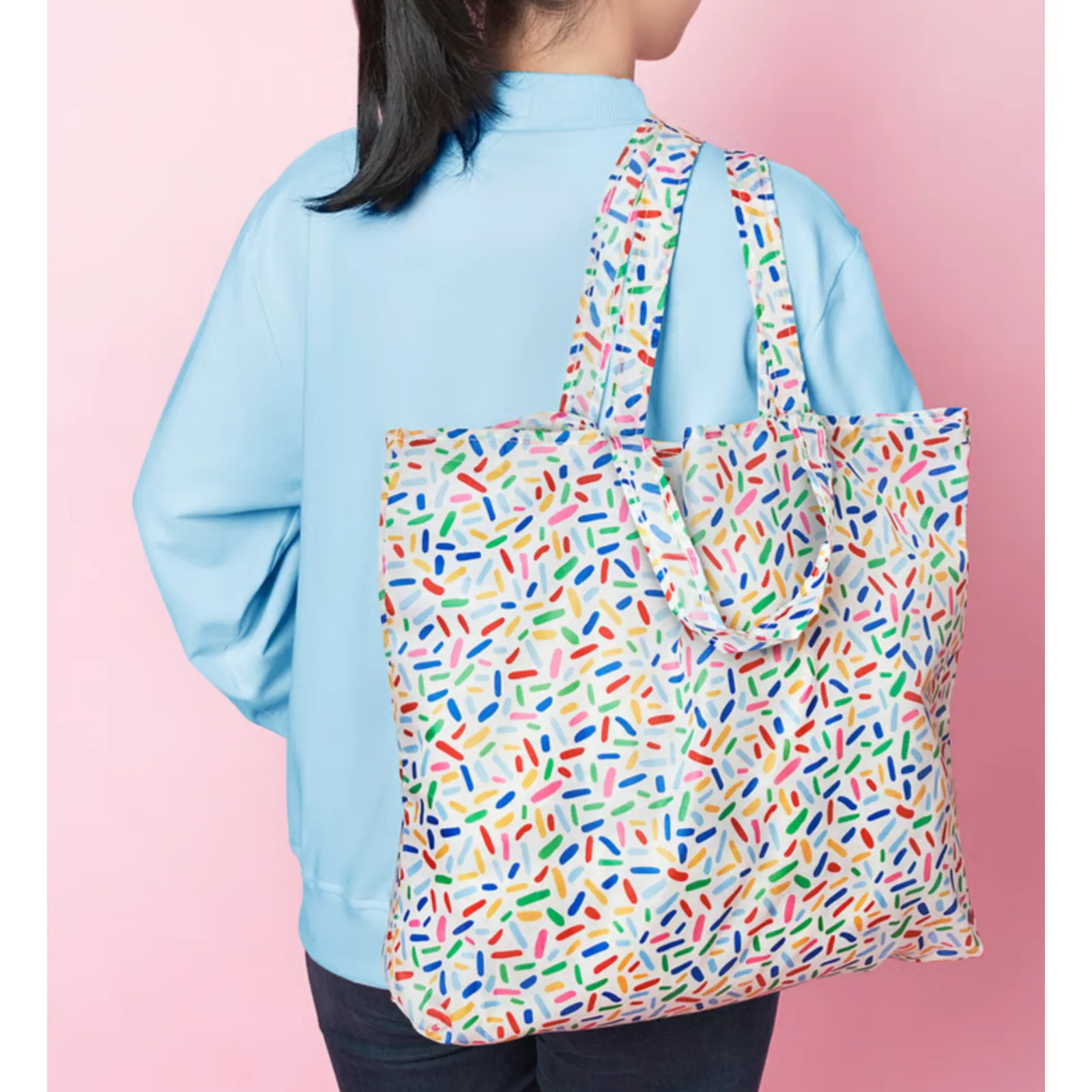 IKEA SKYNKE Shopping Bag Multicolor Sprinkles 17 ¾x14 ¼" Cute Tote New! Reusable - Image 3