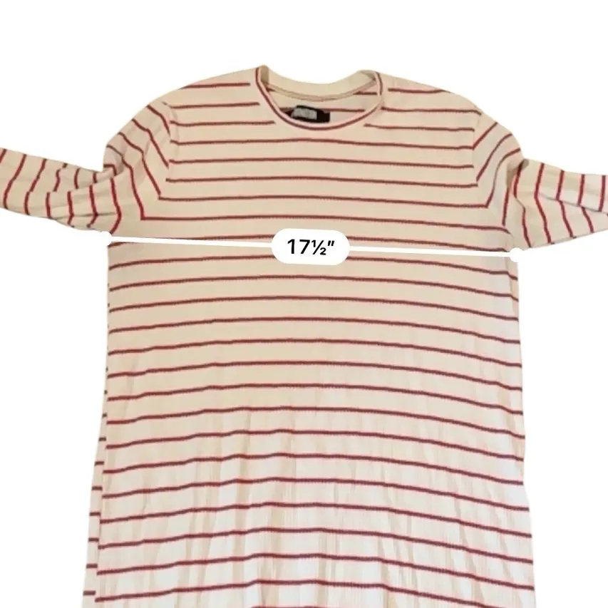 Reformation Benji Striped Dress Women’s Size Small Ivory Red Ribbed Casual Mini‎ - Image 8