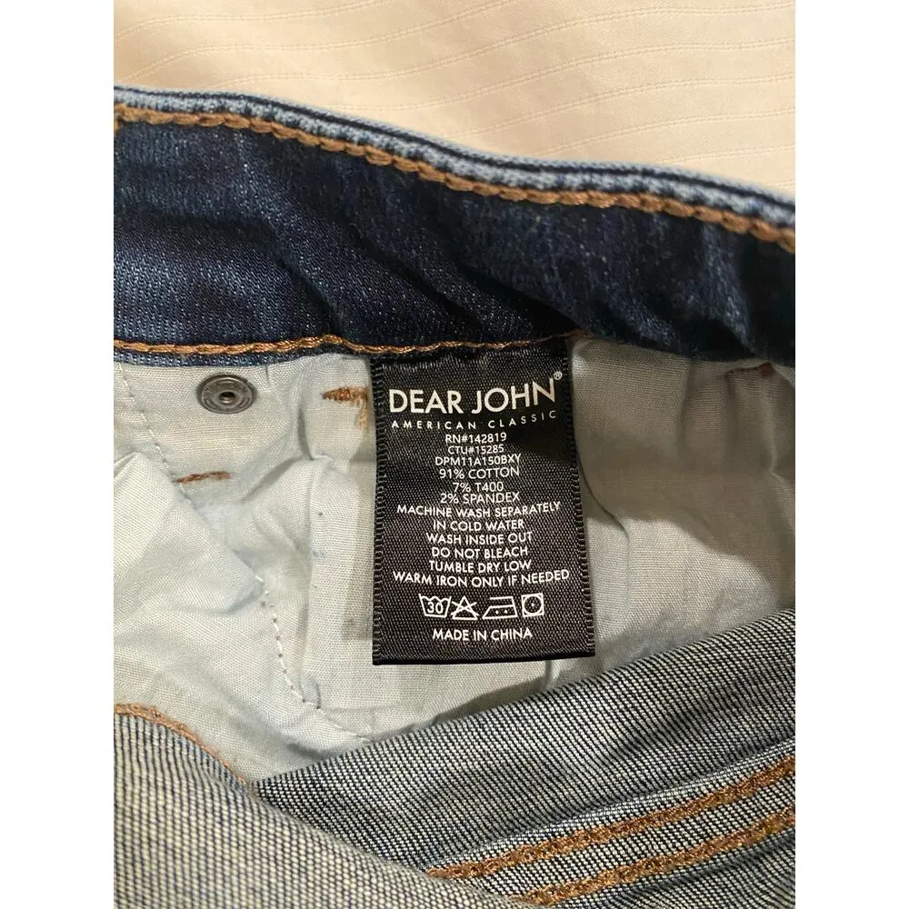 Dear John Jeans Women Size 27 High Waisted Skinny Frayed Hem Blue Denim Stretch - Image 4