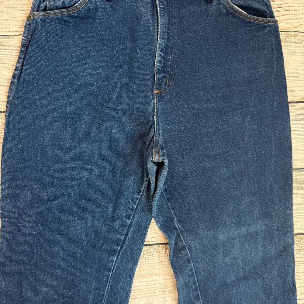 Vintage Rustler Jeans Womens 15 Petite Straight Leg High Rise USA Blue Dark Wash - Image 5