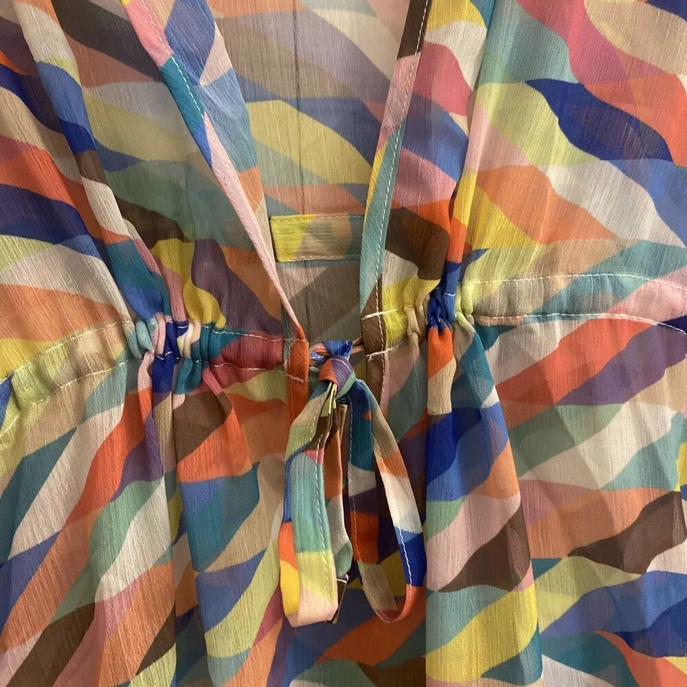 Bleu Rod‎ Beattie Swim Coverup chiffon tunic colorful size large - Image 2