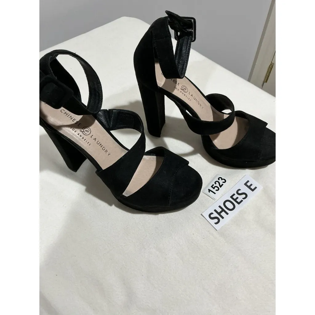 Womans Chinese Laundry Open Toe 7.5m Faux Suede Platform Heel Ankle Strap Shoe - Image 2