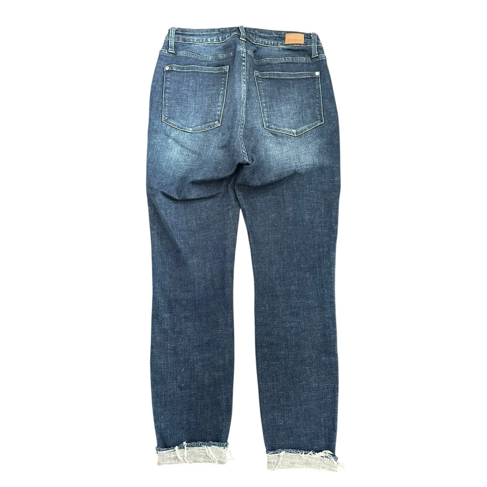 Judy Blue Jeans Skinny Jeans Womens 11/30 Raw Hem Stretch New‎ Dark Wash #J6-4 - Image 12