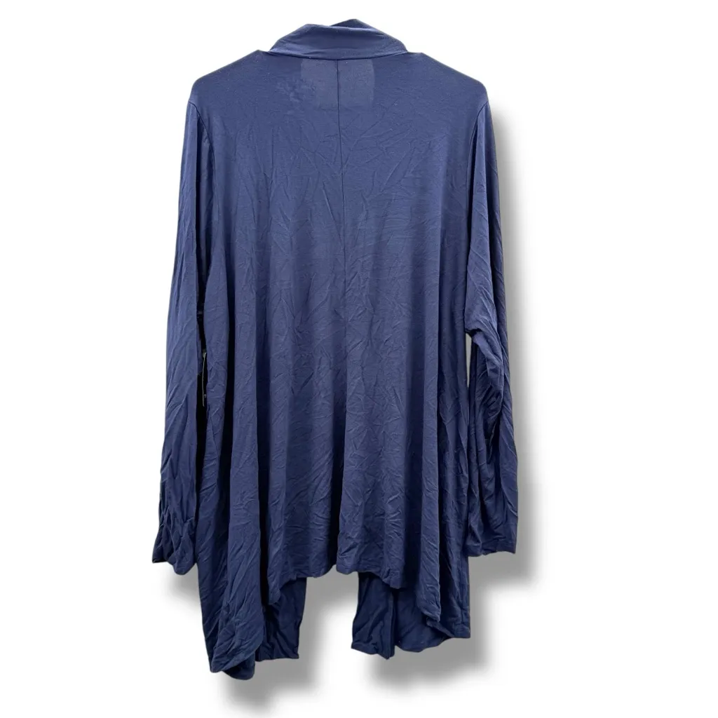 Torrid Super Soft Knits Dark Blue Ruched Long Sleeve Open Cardigan‎ Sz 3X NEW - Image 2