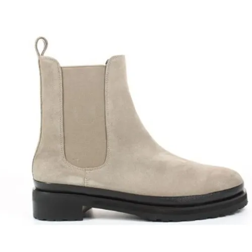 Aerosoles CAMILA Taupe Suede Chelsea Boots Womens Size 8M Platform Lug Sole - Image 14