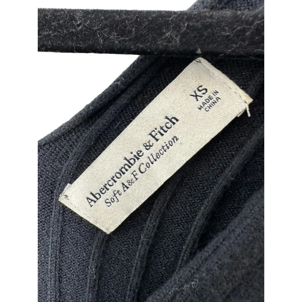 Abercrombie & Fitch Soft Collection Black Front & Back Deep V Sweater Sz XS - Image 2