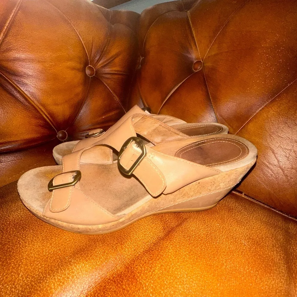 Dansko Carla Sand Leather Wedge Sandals Size 41 (9.5) - Image 3