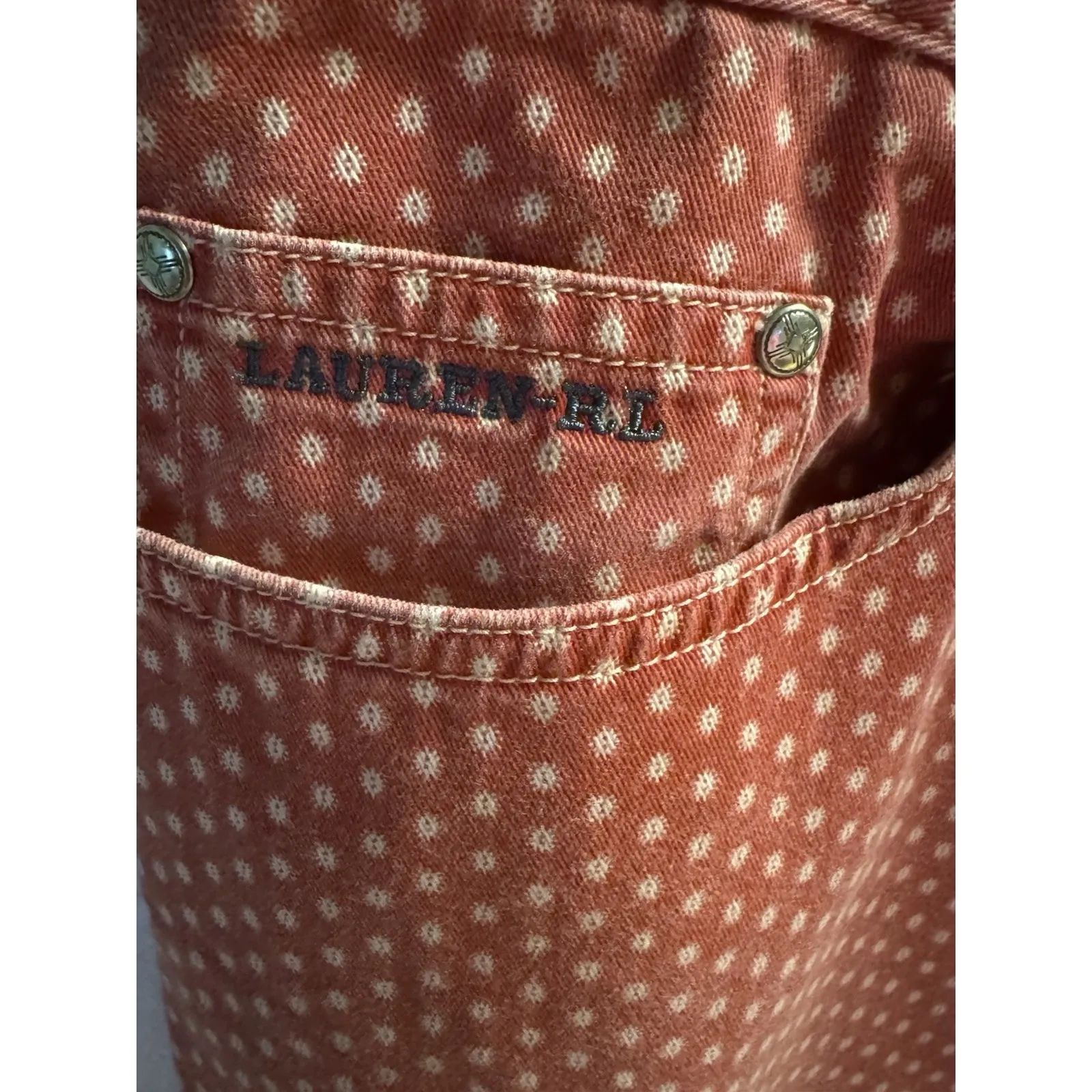 Lauren Ralph Lauren Women's Soft Red/pink Jeans With Design Size 12 Red - Image 2